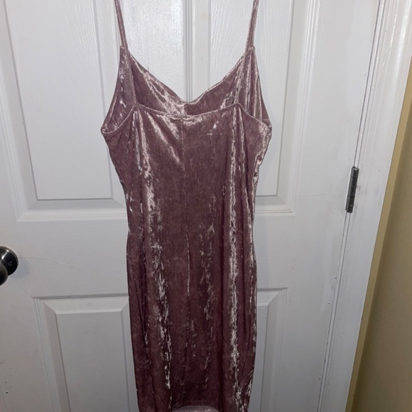 Pink Velvet Mini Dress - Picture 2 of 3